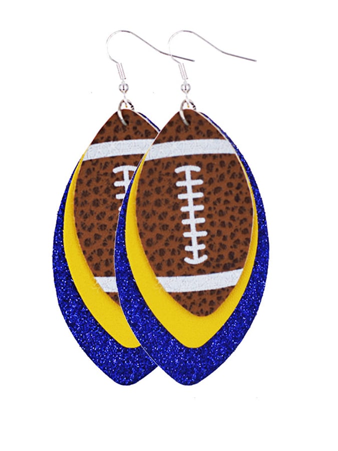 Rugby Drop Leather Earrings