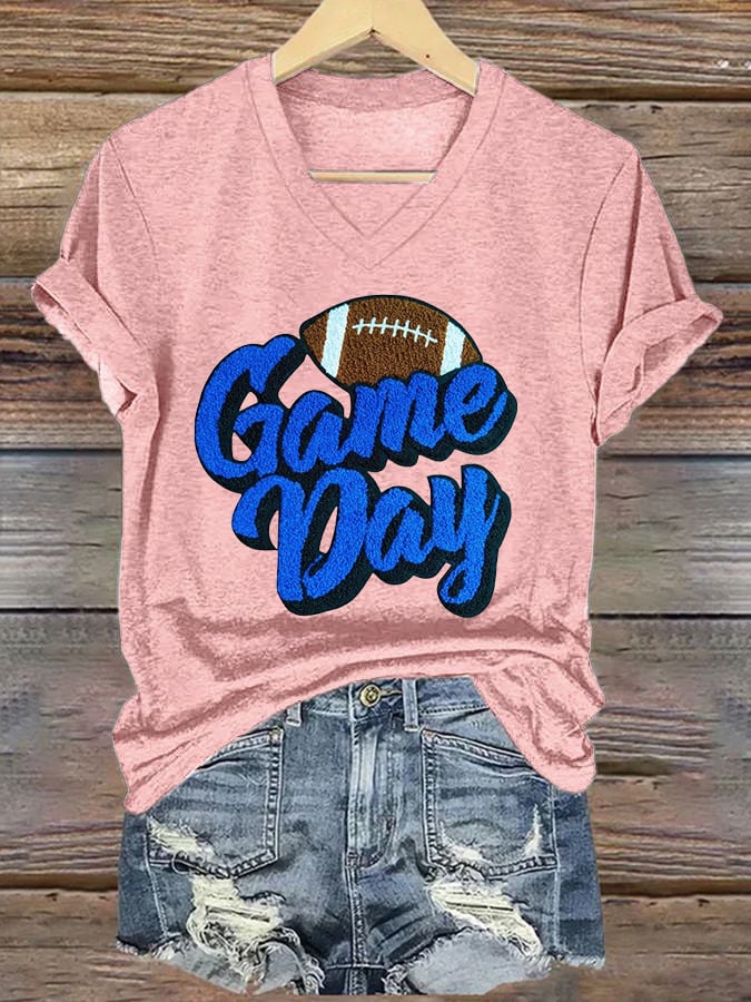 Women's Game Day Print Casual T-Shirt