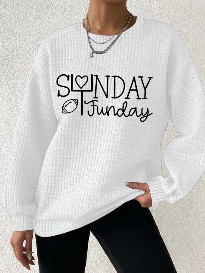 🔥Buy 2 Get 5% Off🔥Women's Sunday Funday Football Print Sweatshirt