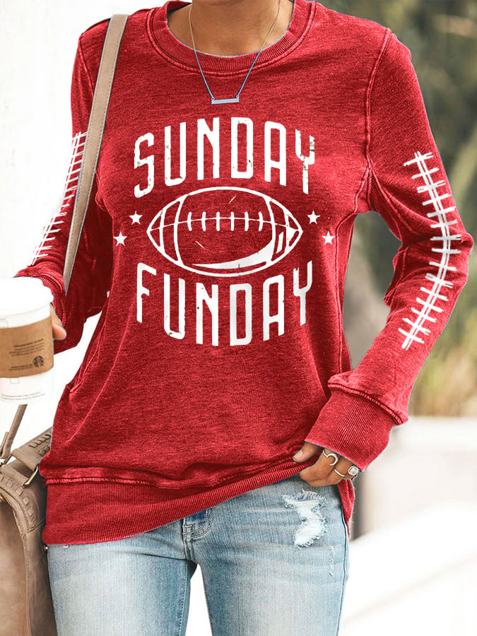 🔥Buy 2 Get 5% Off🔥Women's Sunday Funday Football Fans Gameday Casual Sweatshirt