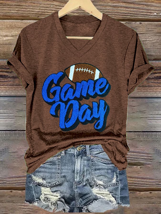 Women's Game Day Print Casual T-Shirt