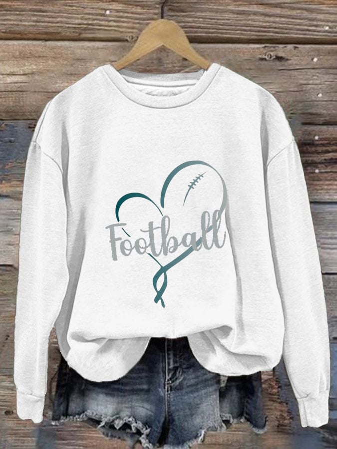 Women's Football Print Casual Sweatshirt