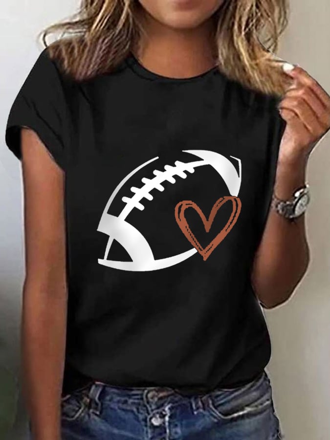 Women's Football Lovers Fans Gameday Casual Cotton Tee