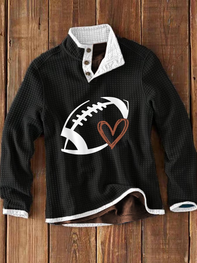 🔥Buy 2 Get 5% Off🔥Men's Football Lover Waffle Pullover