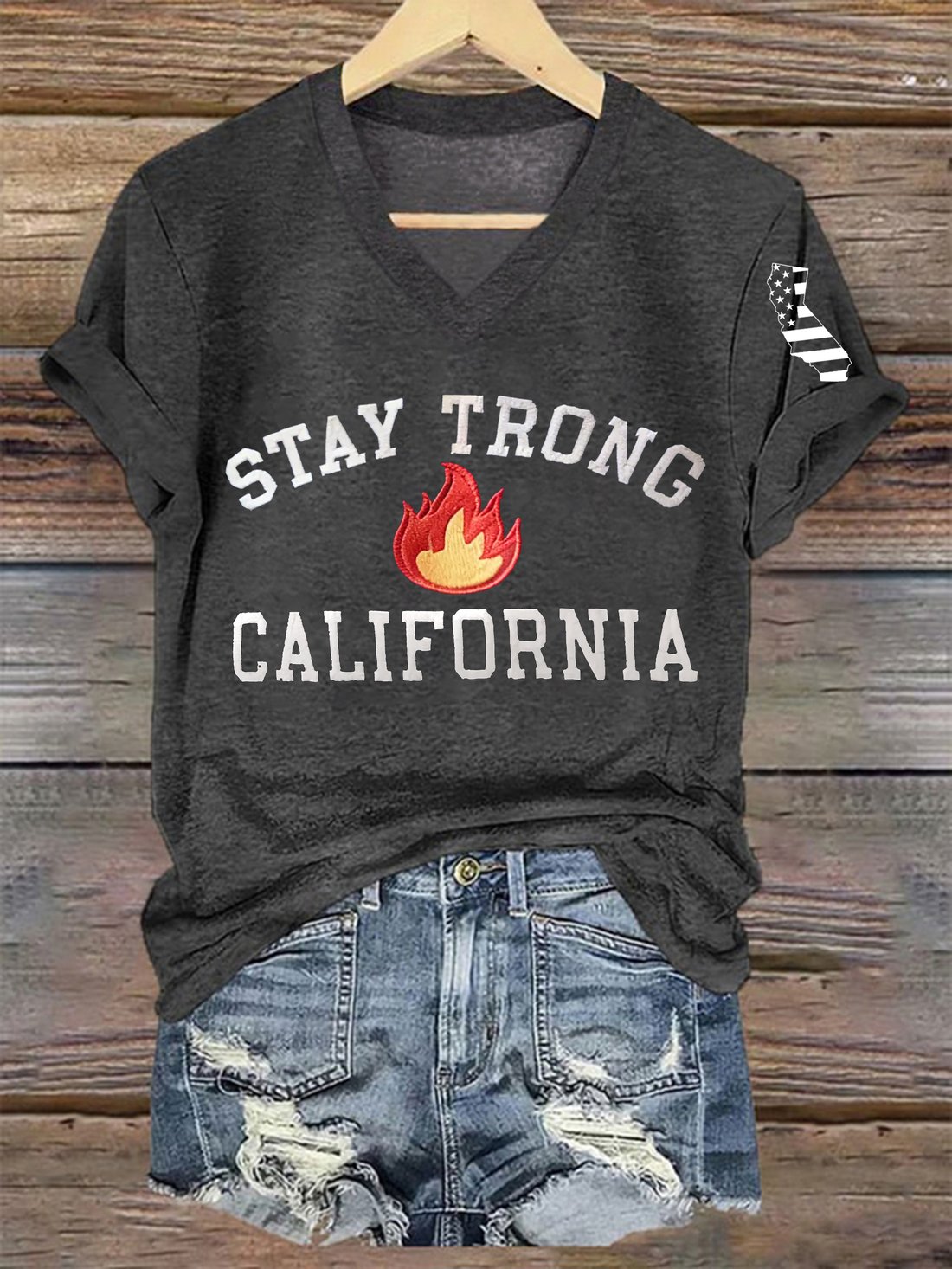 Women's Stat Trong California Printed Short-Sleeved T-Shirt