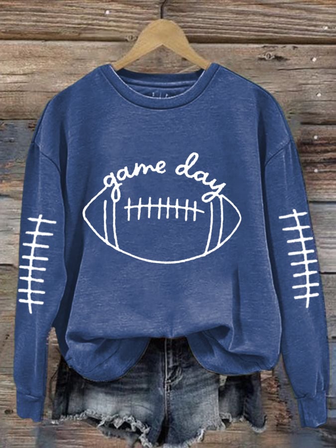 🔥Buy 2 Get 5% Off🔥Women's Game day Football Print Casual Sweatshirt