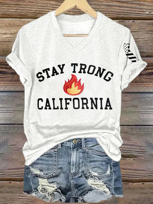 Women's Stat Trong California Printed Short-Sleeved T-Shirt