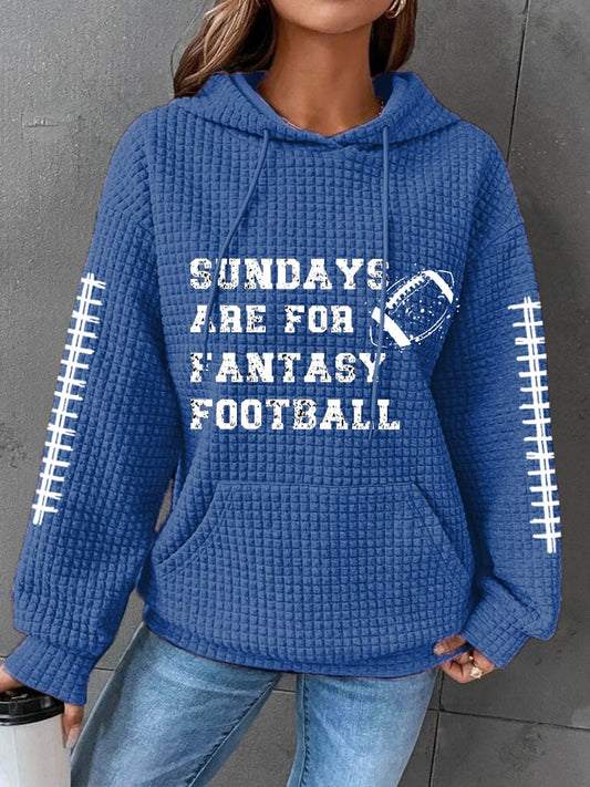 🔥Buy 2 Get 5% Off🔥Women's Sunday Are For Fantasy Football Gameday Casual Waffle Hoodie