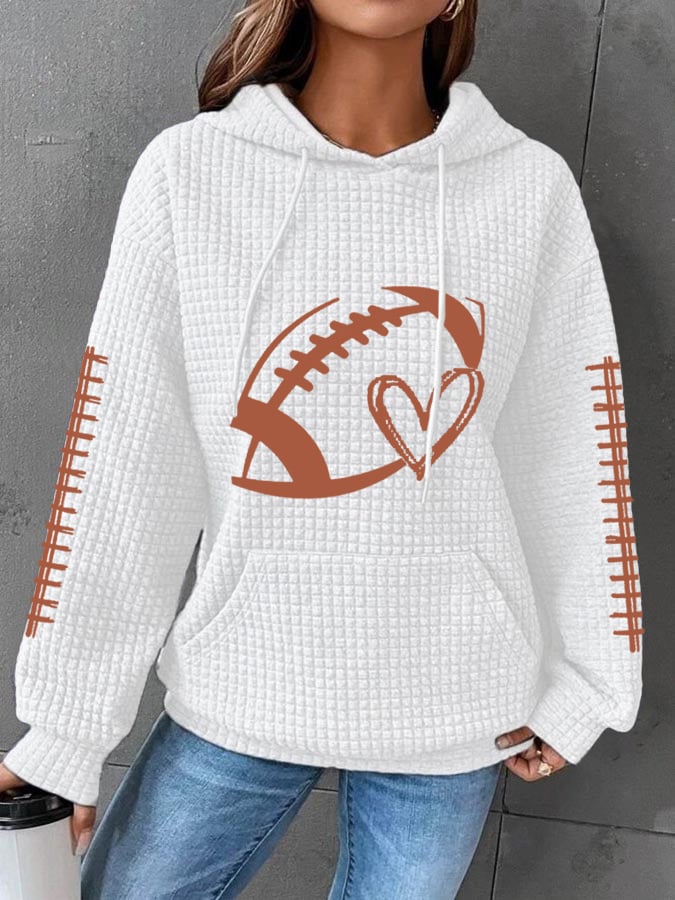 🔥Buy 2 Get 5% Off🔥Women's Football Lover Casual Waffle Hoodie