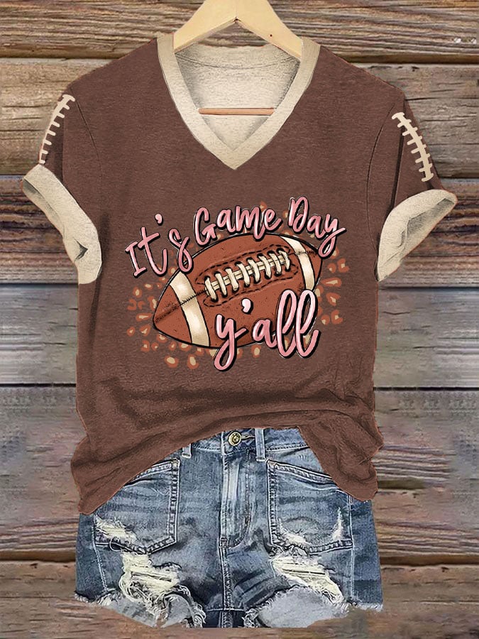 Women's It's Game Day Y'all Football Print T-Shirt