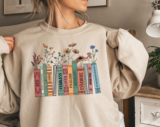 Swiftie Albums As Books Sweatshirt with the Last Album