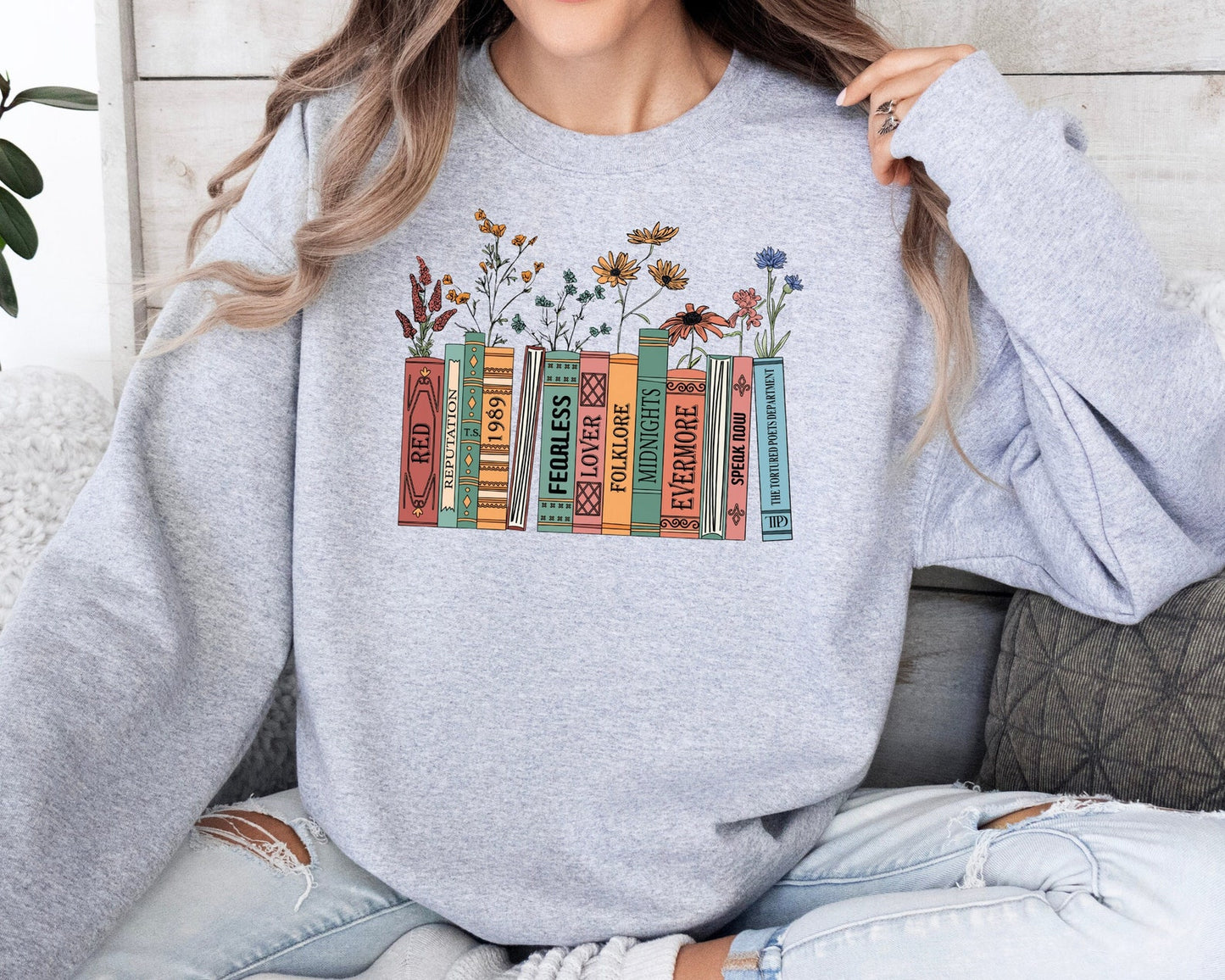 Swiftie Albums As Books Sweatshirt with the Last Album