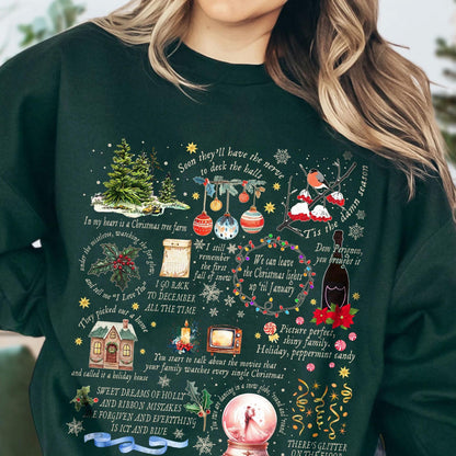 Swiftie Collage with Chrismas Symbols & Lyrics, Swiftie Sweatshirt