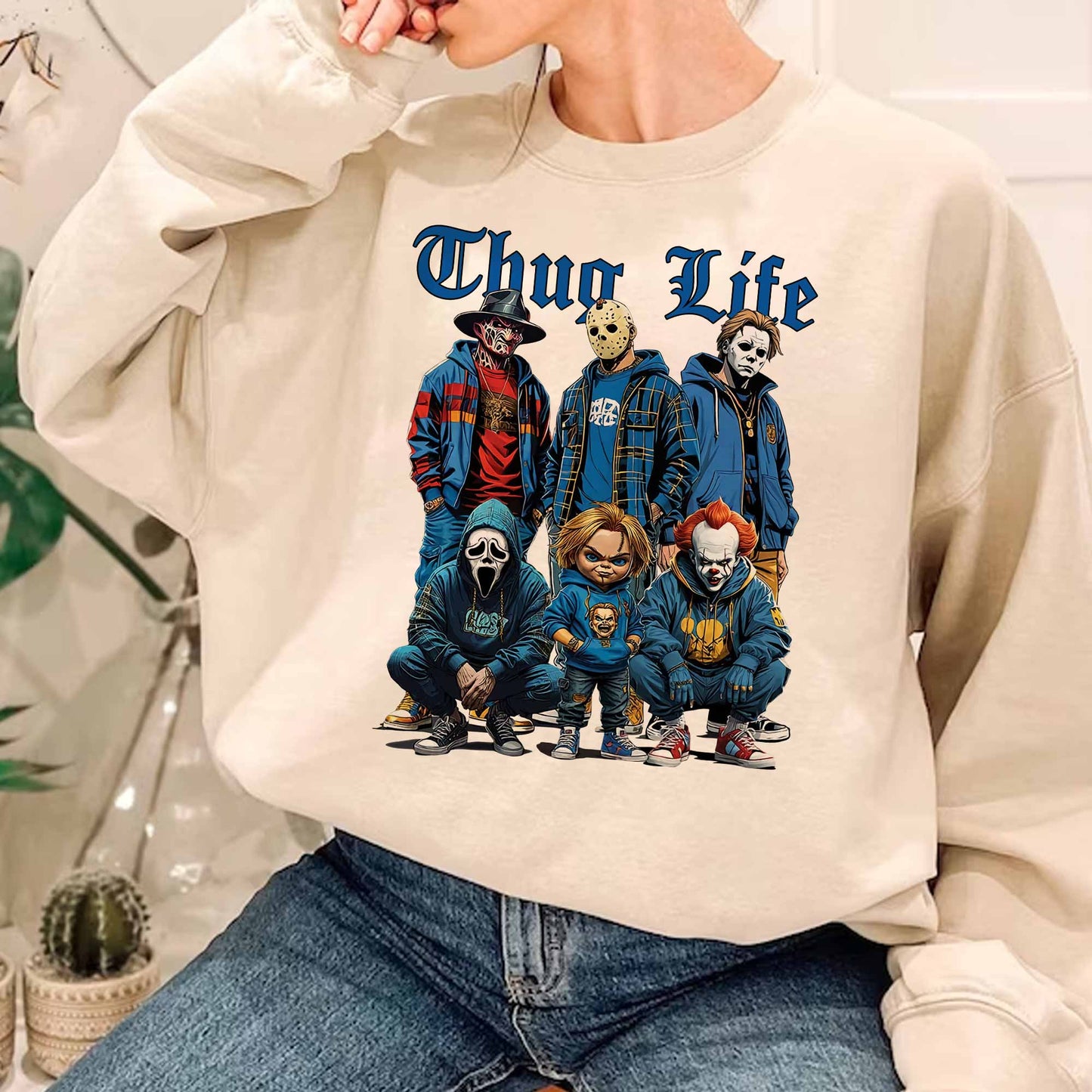 Thug Life Horror Ver Blue - Sweatshirt. Tshirt. Hoodie