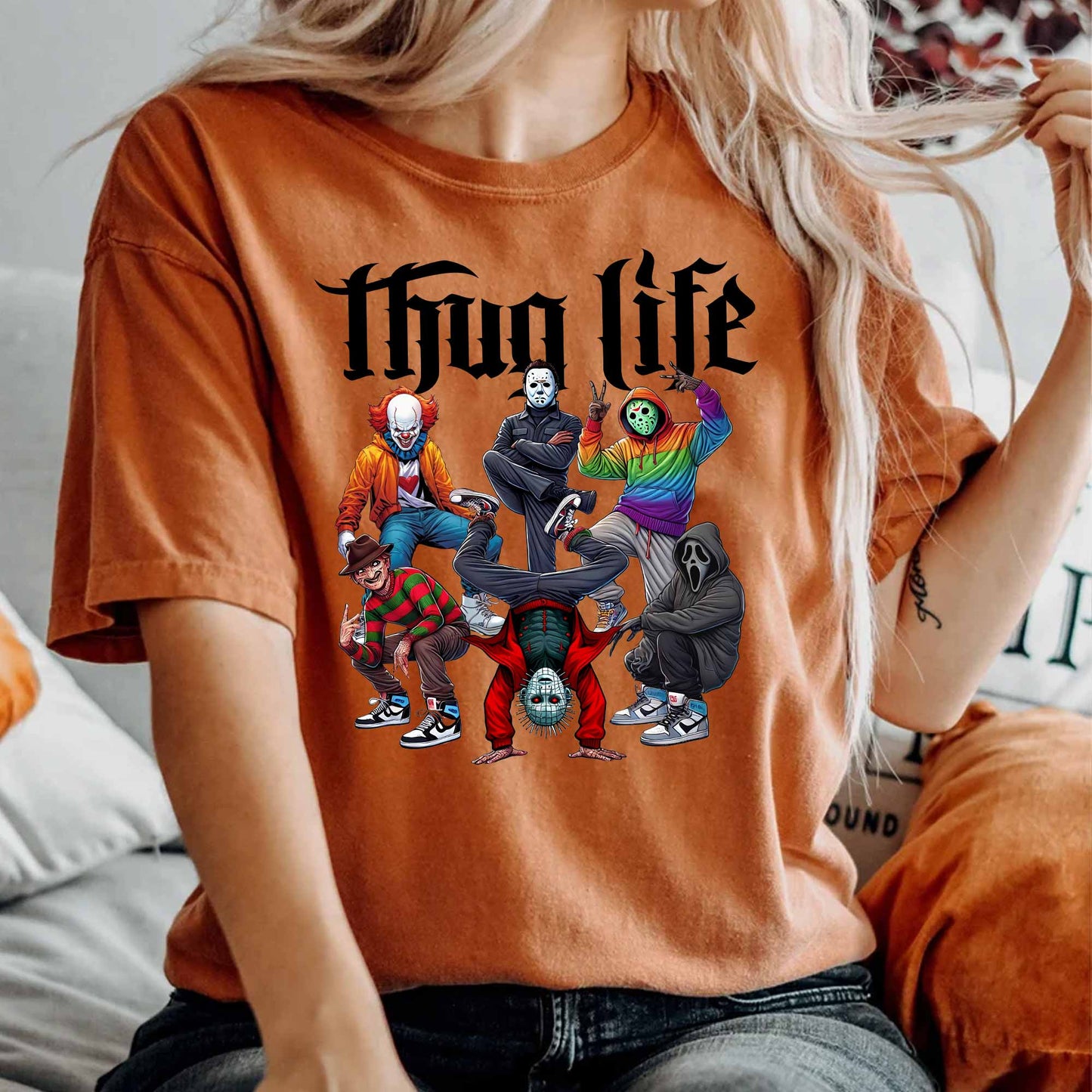 Thug Life Horror Funny - Sweatshirt. Tshirt. Hoodie