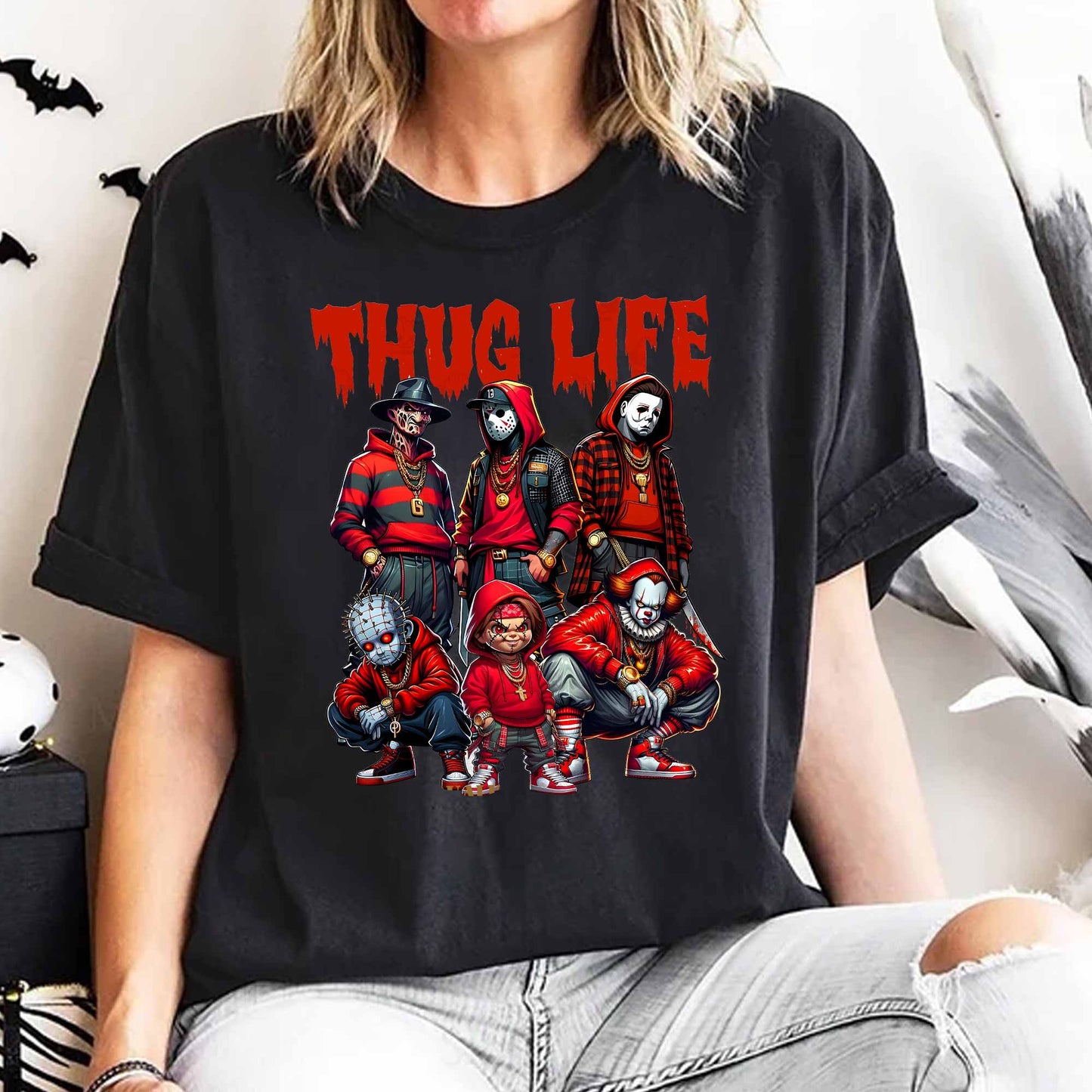 Thug Life Horror Ver Red - Sweatshirt. Tshirt. Hoodie