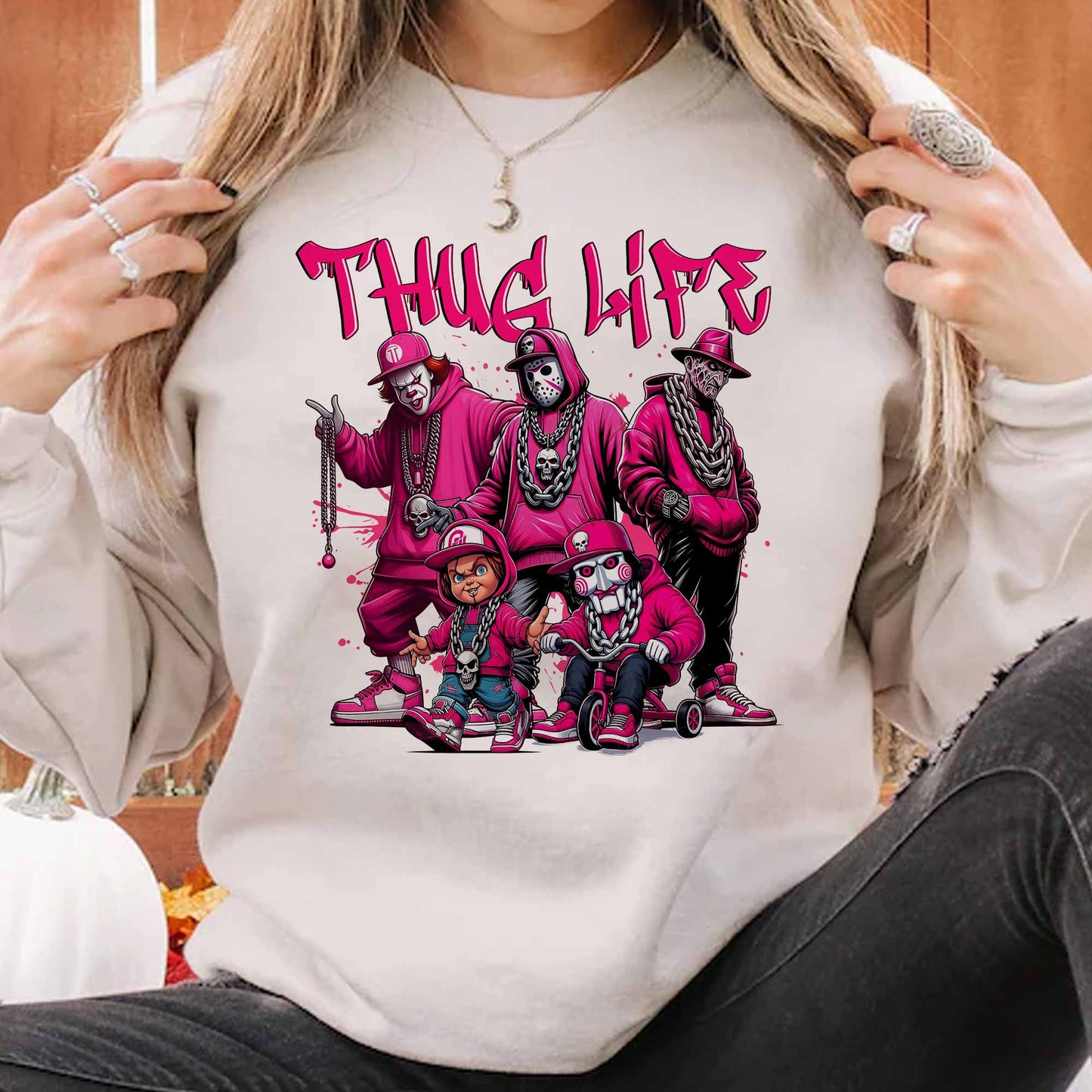 Thug Life Horror Ver Pink - Sweatshirt. Tshirt. Hoodie