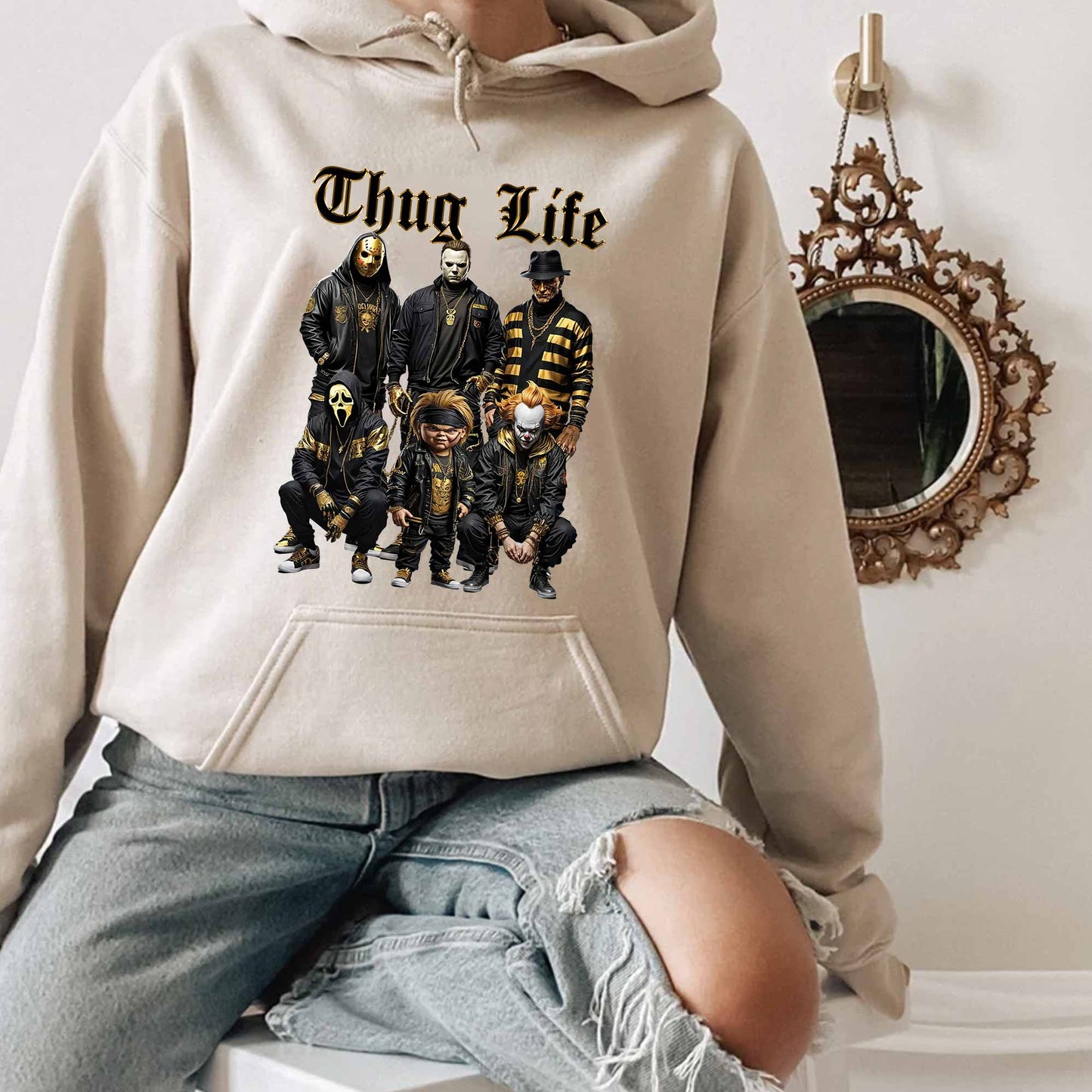 Thug Life Horror Ver Gold - Sweatshirt. Tshirt. Hoodie